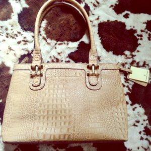 Etienne Aigner Genuine Croc Satchel Handbag